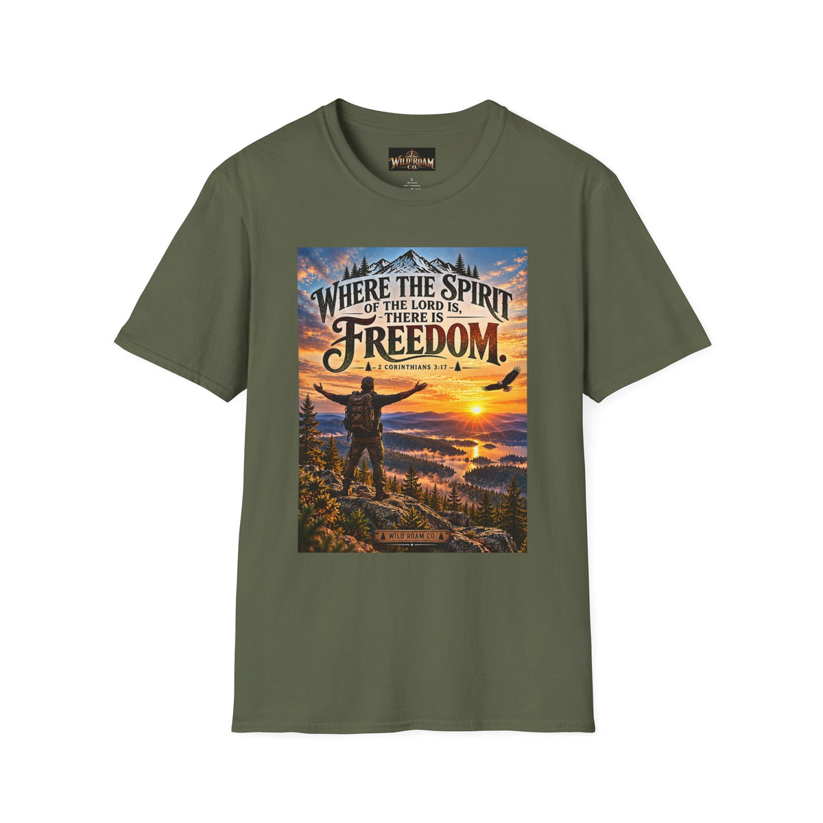 Men's Freedom Sunrise Christian T-Shirt – "Where the Spirit of the Lord is, there is Freedom"