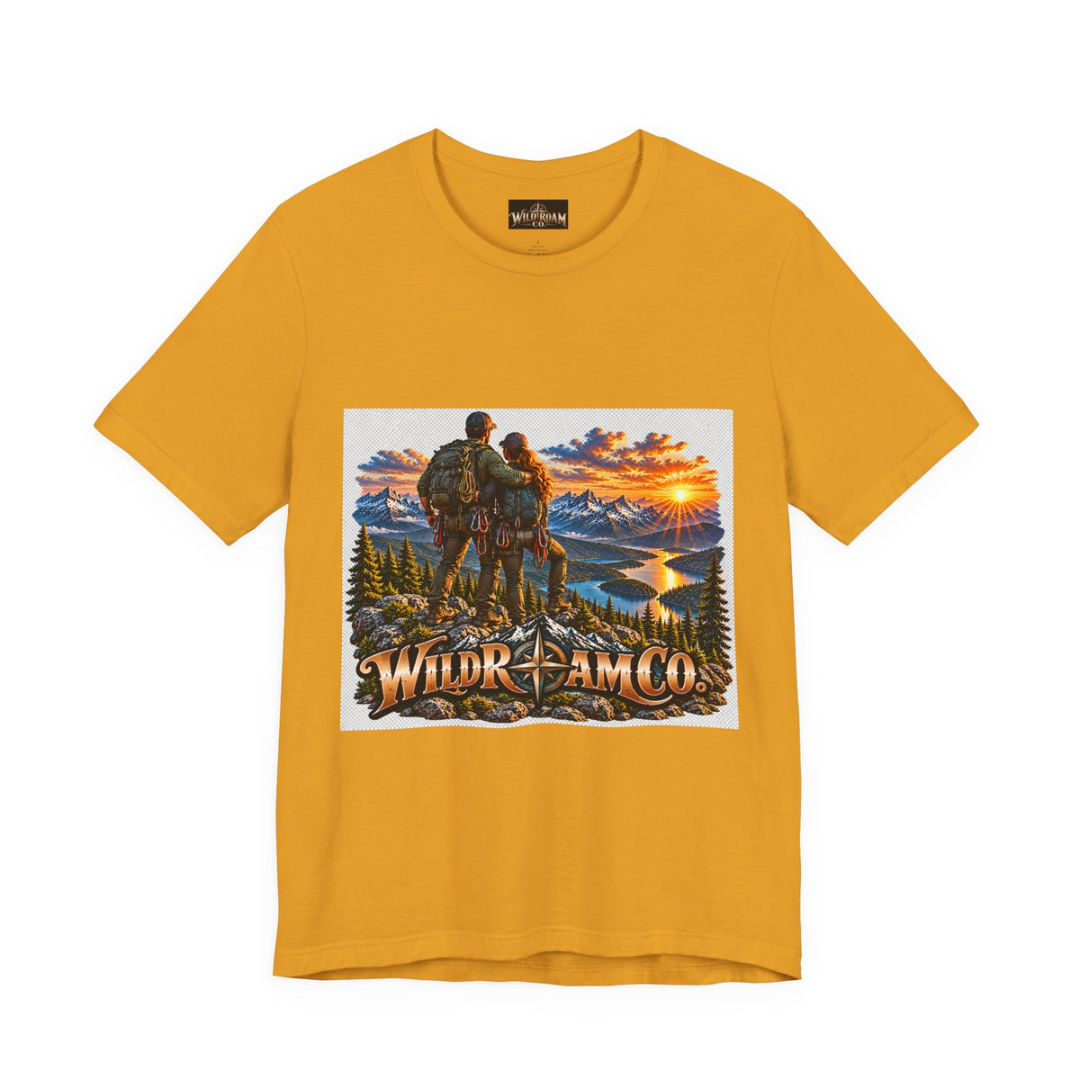 Couple Peak View T-Shirt - Wild Roam Co. Scenic Sunset Hiking Tee