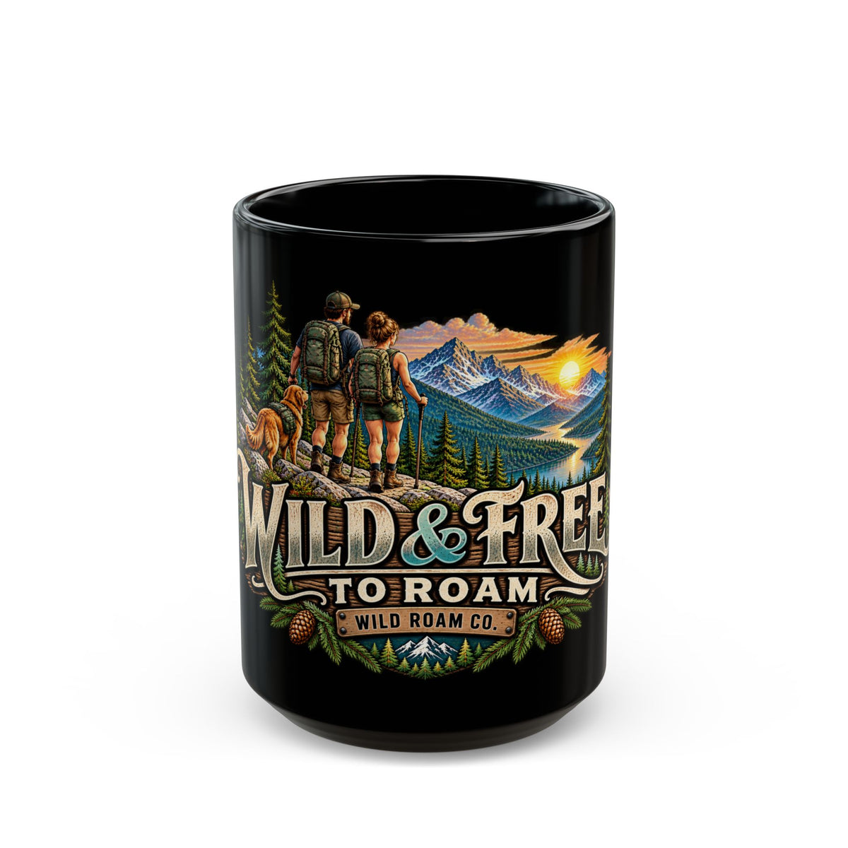 Wild & Free to Roam Coffee Mug — Hiking Mountains Adventure Mug