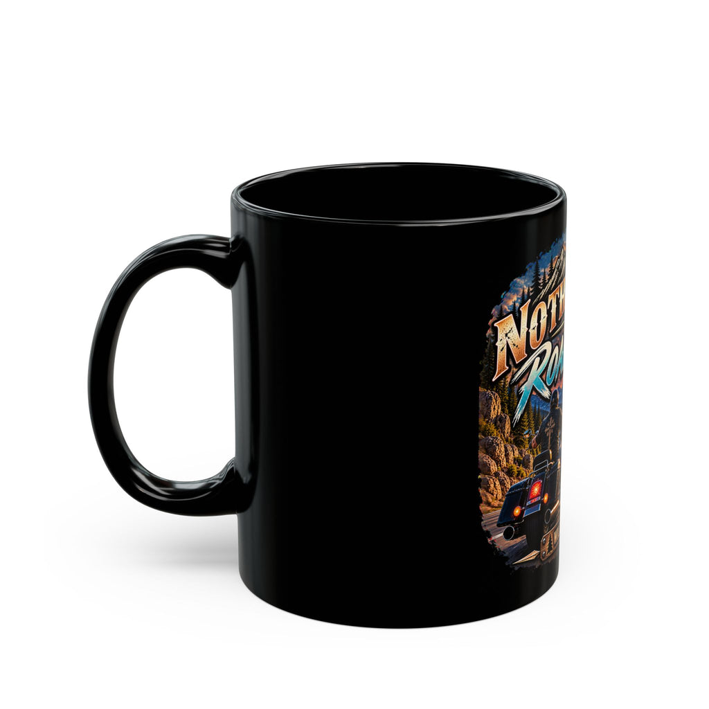 Men’s Motorcycle Mug — "Nothing But the Road Ahead" Scenic Biker Coffee Cup (11oz/15oz)