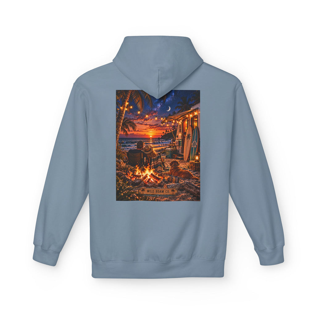 Wild Roam Co Hoodie-- Beach Bonfire Surf Graphic Hoodie