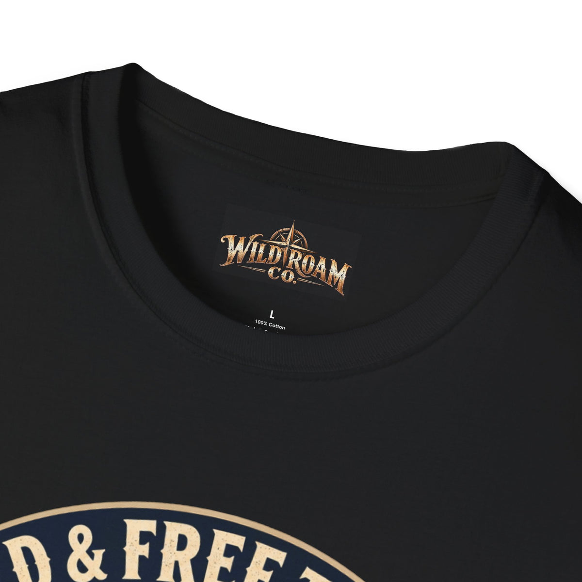 Camping T-Shirt — "Wild & Free to Roam" Mountain Campfire Graphic