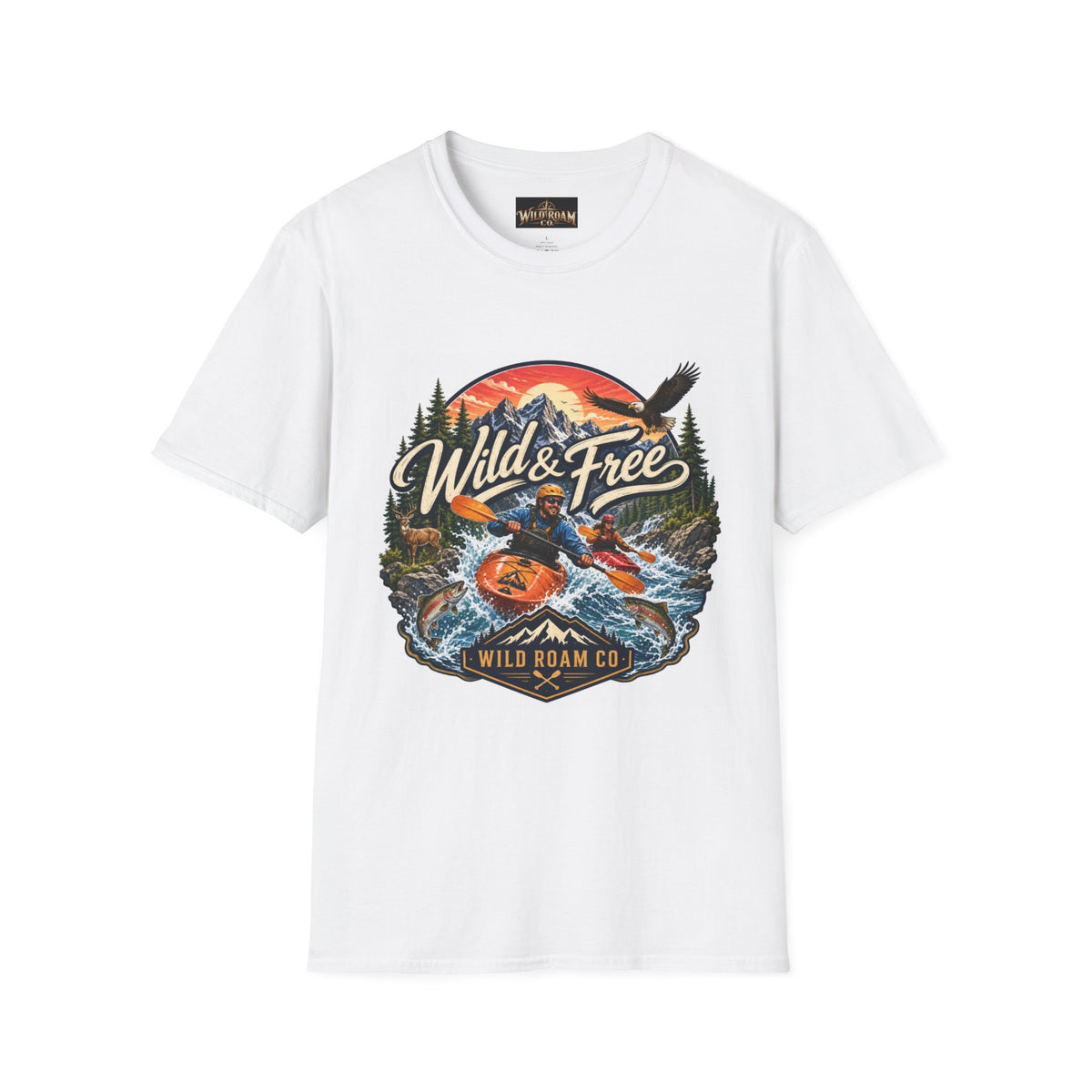 Wild & Free Kayak T-Shirt — Outdoor Adventure Graphic Tee
