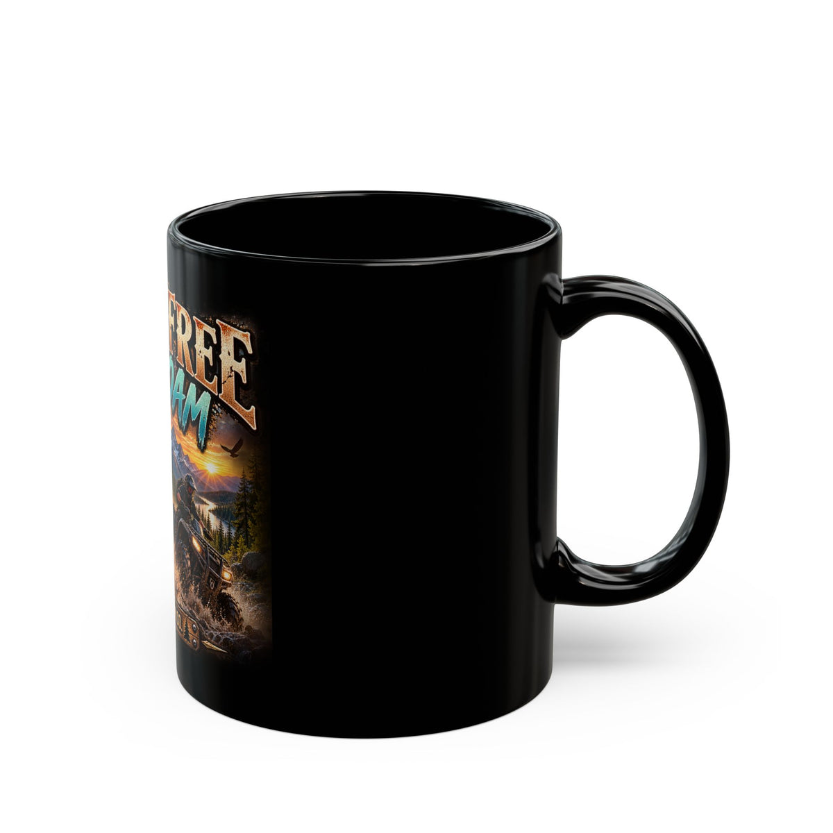 Wild & Free To Roam Black Mug — ATV Adventure Coffee Cup (11oz/15oz)