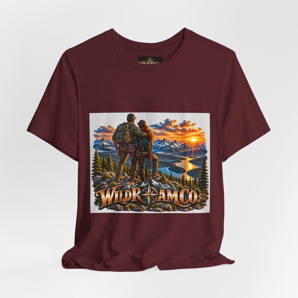 Couple Peak View T-Shirt - Wild Roam Co. Scenic Sunset Hiking Tee