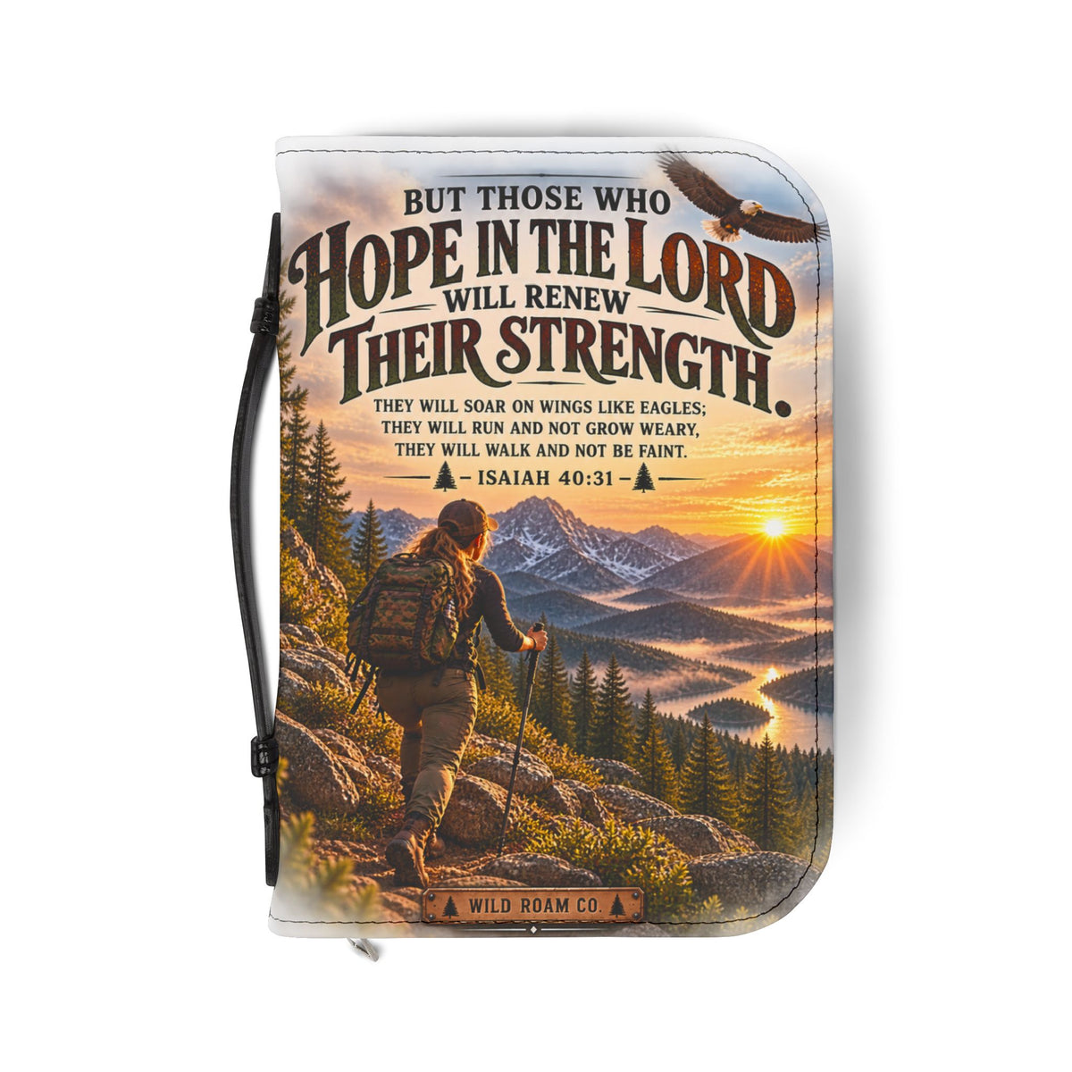Inspiring Isaiah 40:31 Bible Cover — Hope in the Lord Mountain Design