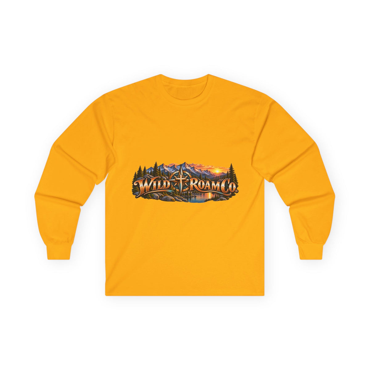 Unisex Long Sleeve Tee — 'Wild & Roam Co.' Faith Logo Graphic with 'Angels Gather' Inspirational Back Quote