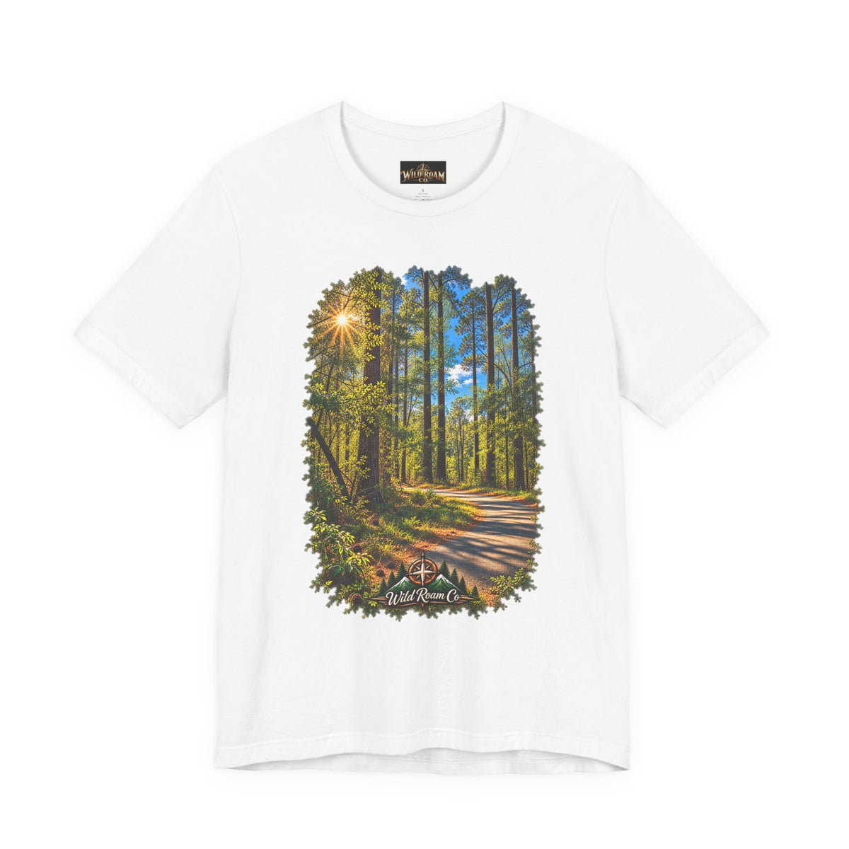 Wild Roam Co Unisex Tee--Matt 7:14 Forest Path