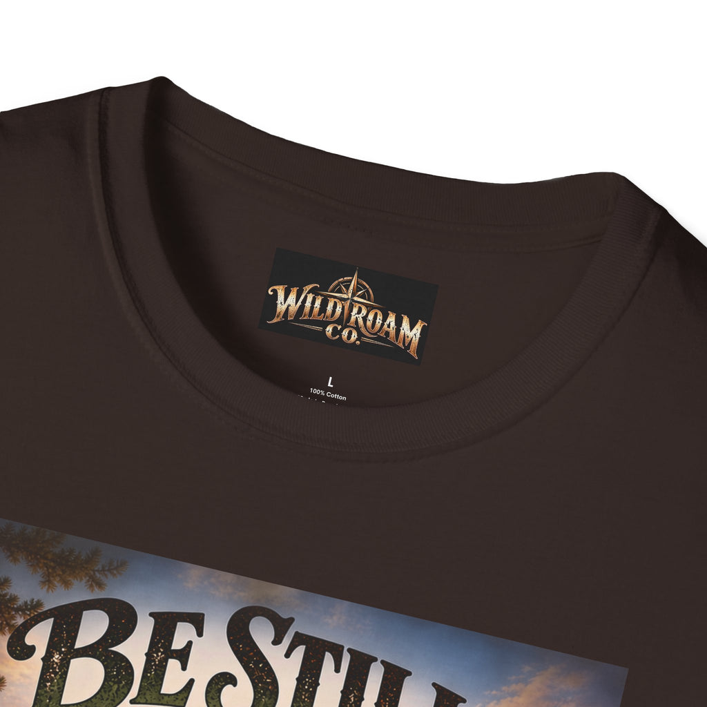 Men's Christian Mountain T‑Shirt – "Be Still and Know That I Am God" Inspirational Faith Tee