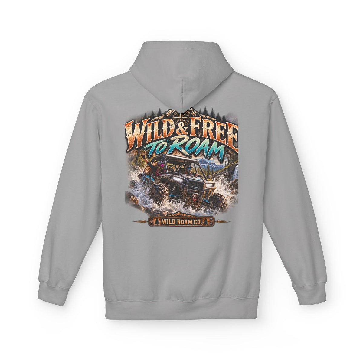 Wild Roam Co. Hoodie — Vintage Outdoor Compass Sunset Pullover