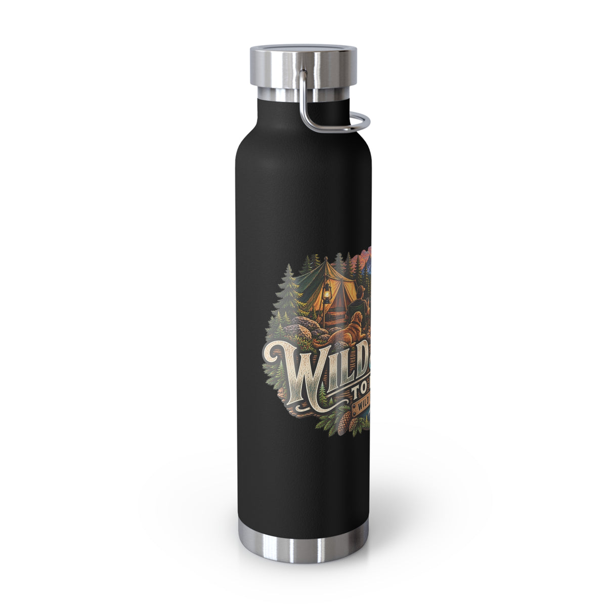 Wild & Free Camping Water Bottle — 22oz Copper Insulated Travel Flask
