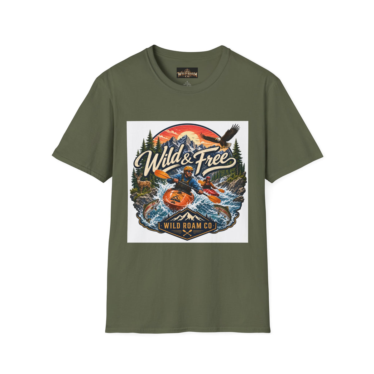 Wild & Free Kayak T-Shirt — Outdoor Adventure Graphic Tee