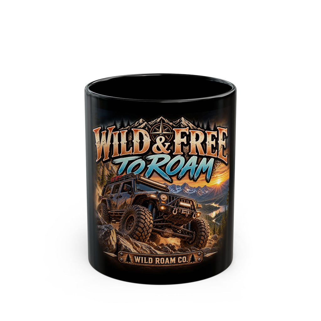 Wild & Free to Roam Mug — Off-Road Jeep Adventure Coffee Cup