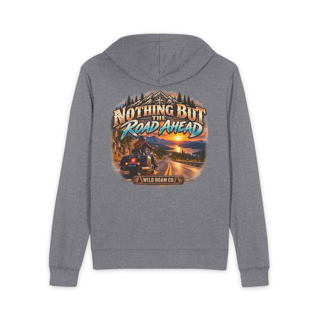 Women's Full-Zip Hoodie — "Nothing But the Road Ahead" Vintage Roadtrip Design