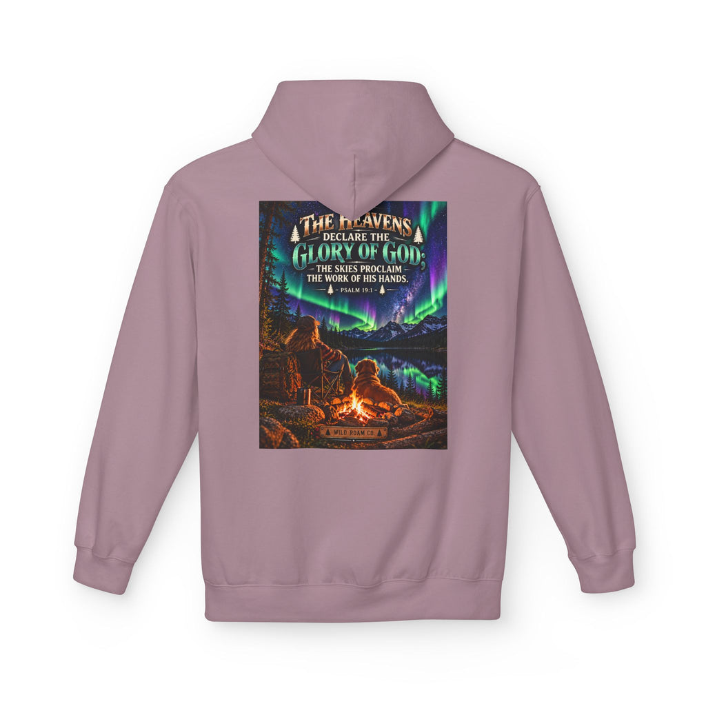 Women's Hoodie - 'Wild Roam Co.' Scenic Christian Campfire Hoodie with Aurora Psalm Design