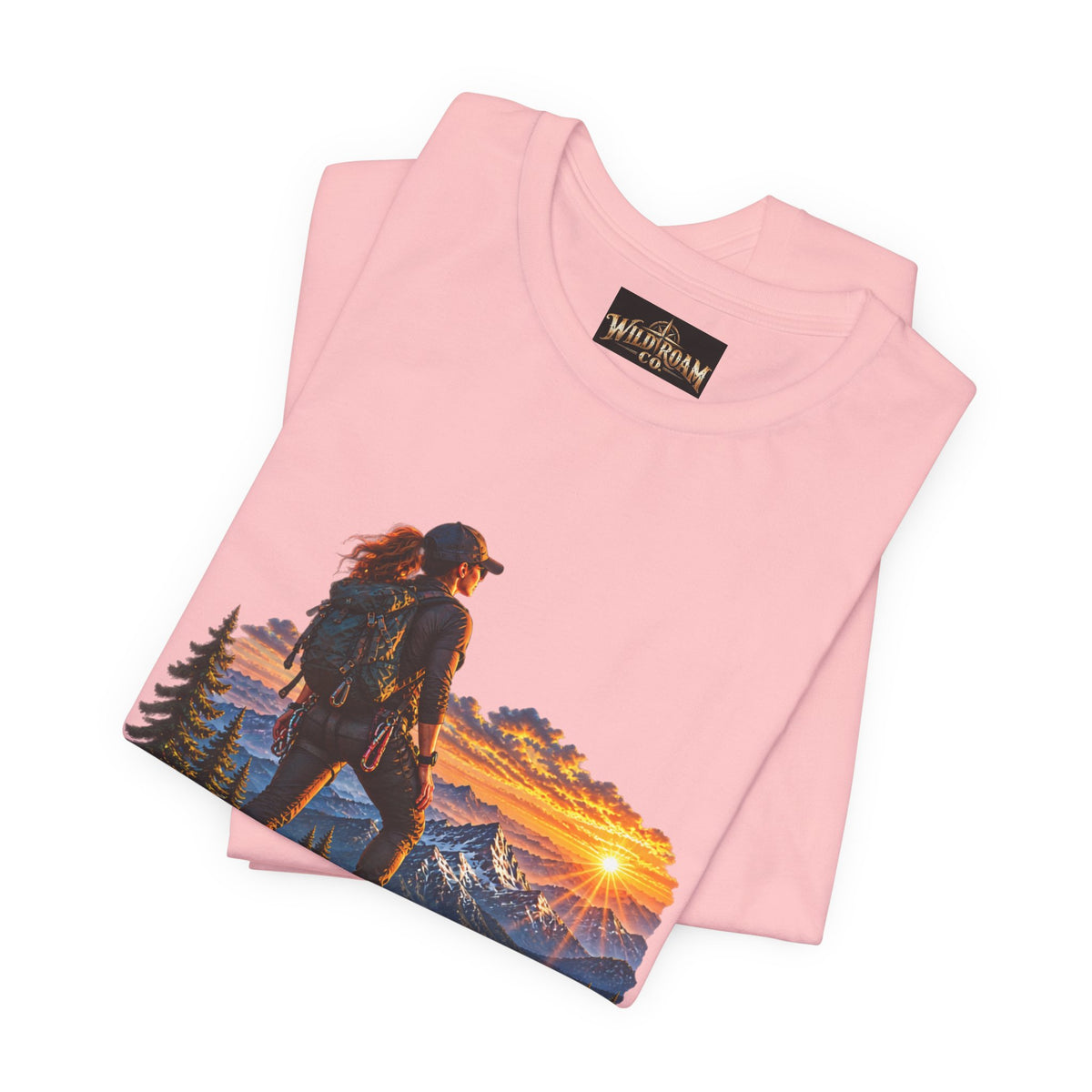 Women's Hiker Sunset T-Shirt — Wild Roam Co. Mountain Adventure Tee