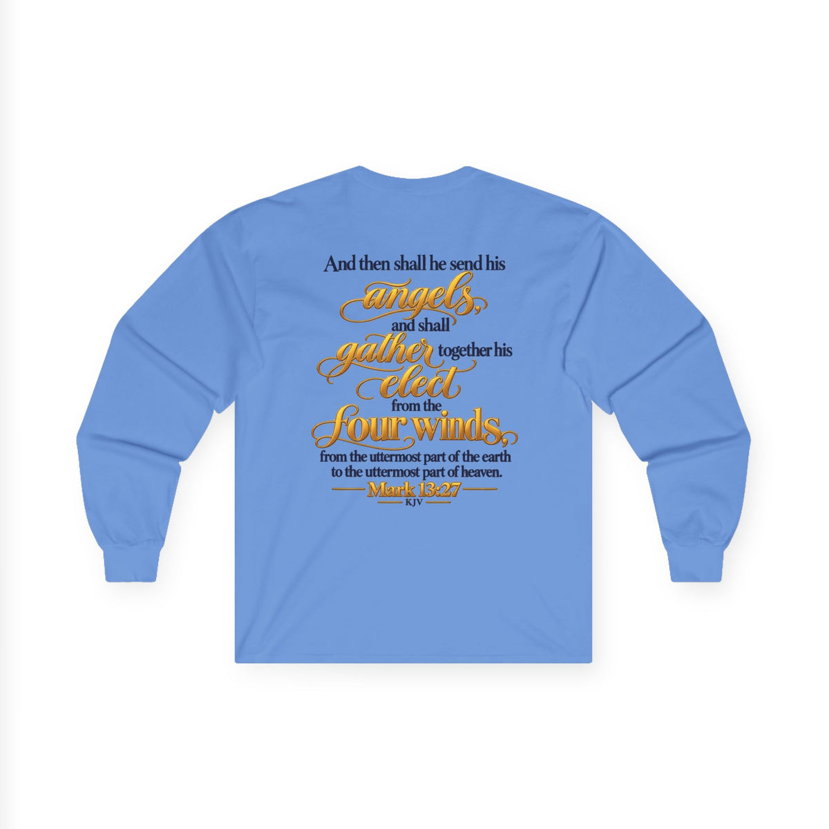 Unisex Long Sleeve Tee — 'Wild & Roam Co.' Faith Logo Graphic with 'Angels Gather' Inspirational Back Quote