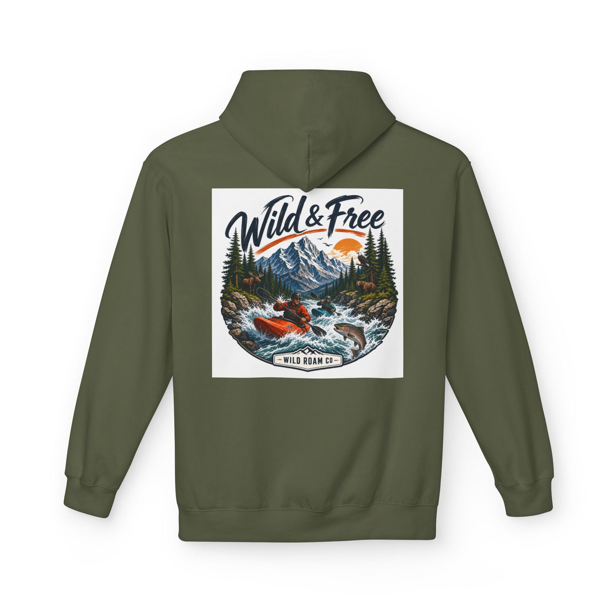 Wild & Free Kayaking Hoodie — Adventure Outdoor Graphic Pullover