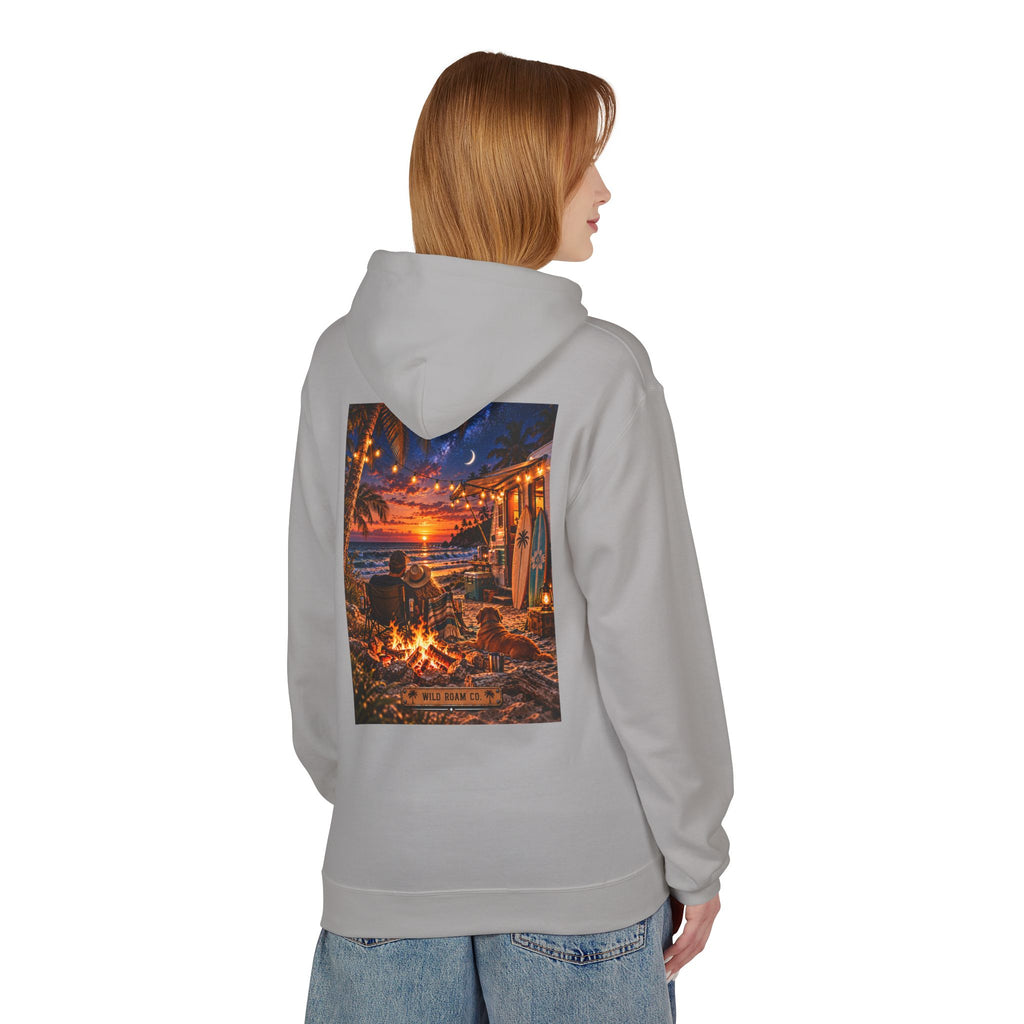 Wild Roam Co Hoodie-- Beach Bonfire Surf Graphic Hoodie