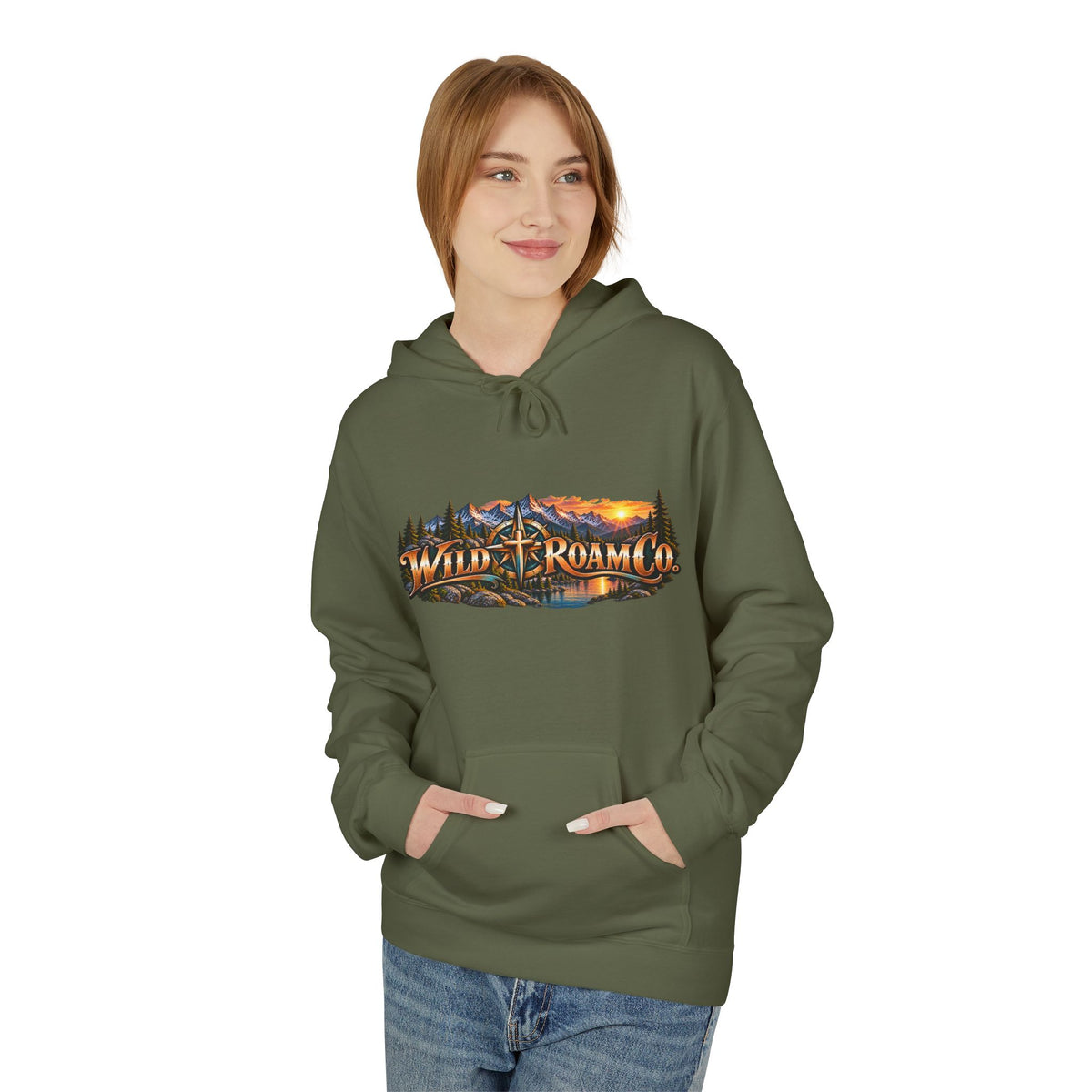 Men's Hope in the Lord Hiking Hoodie — Wild Roam Co. Sunset Mountain Faith Pullover