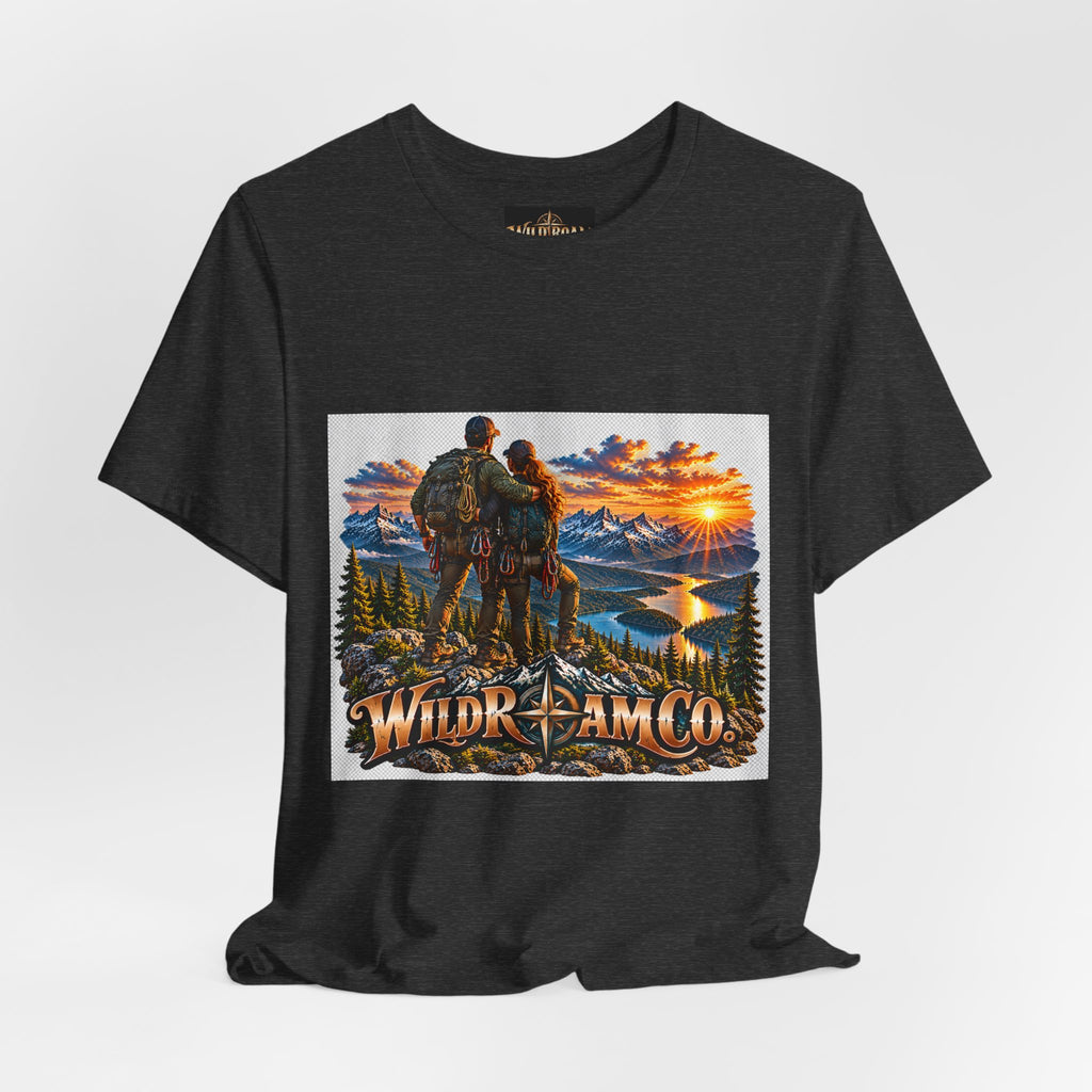 Couple Peak View T-Shirt - Wild Roam Co. Scenic Sunset Hiking Tee