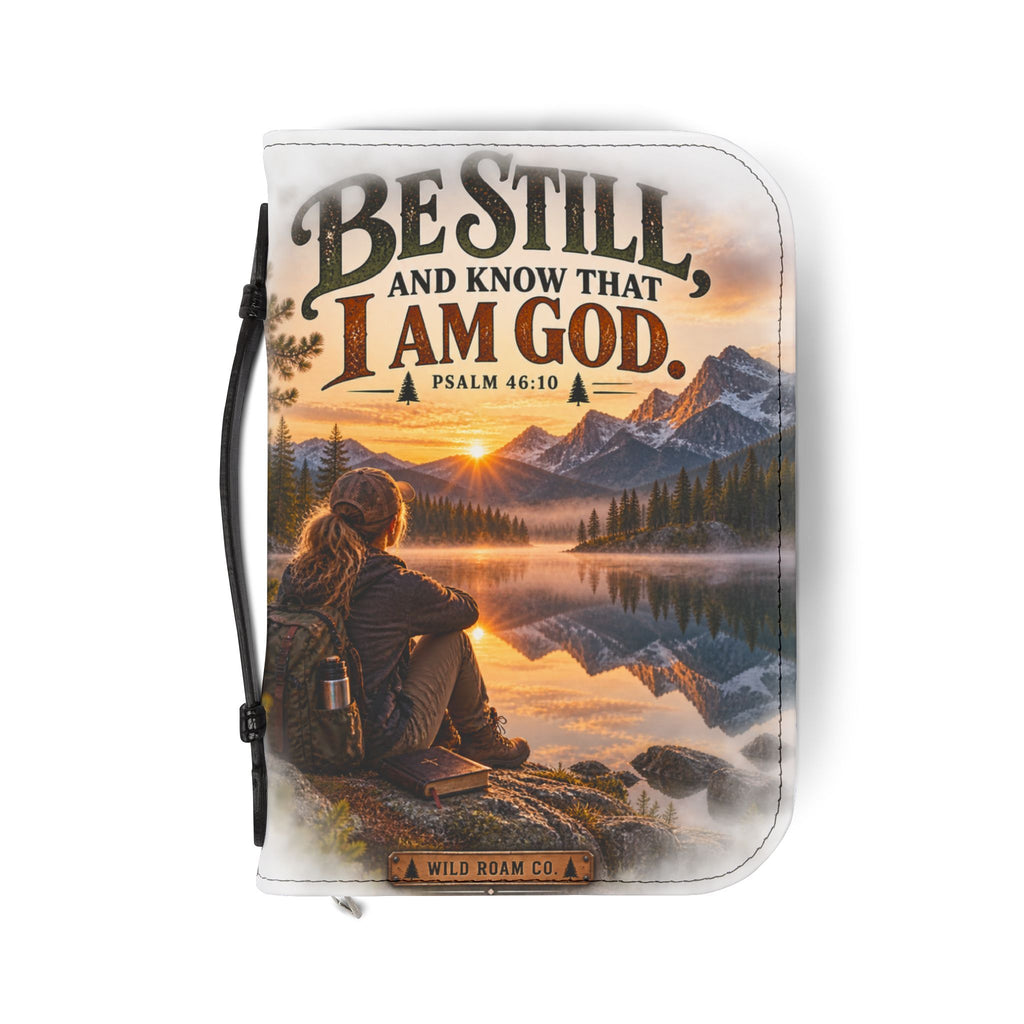 Women's Bible Cover — "Be Still and Know That I Am God" Psalm 46:10 Scenic Faith Cover