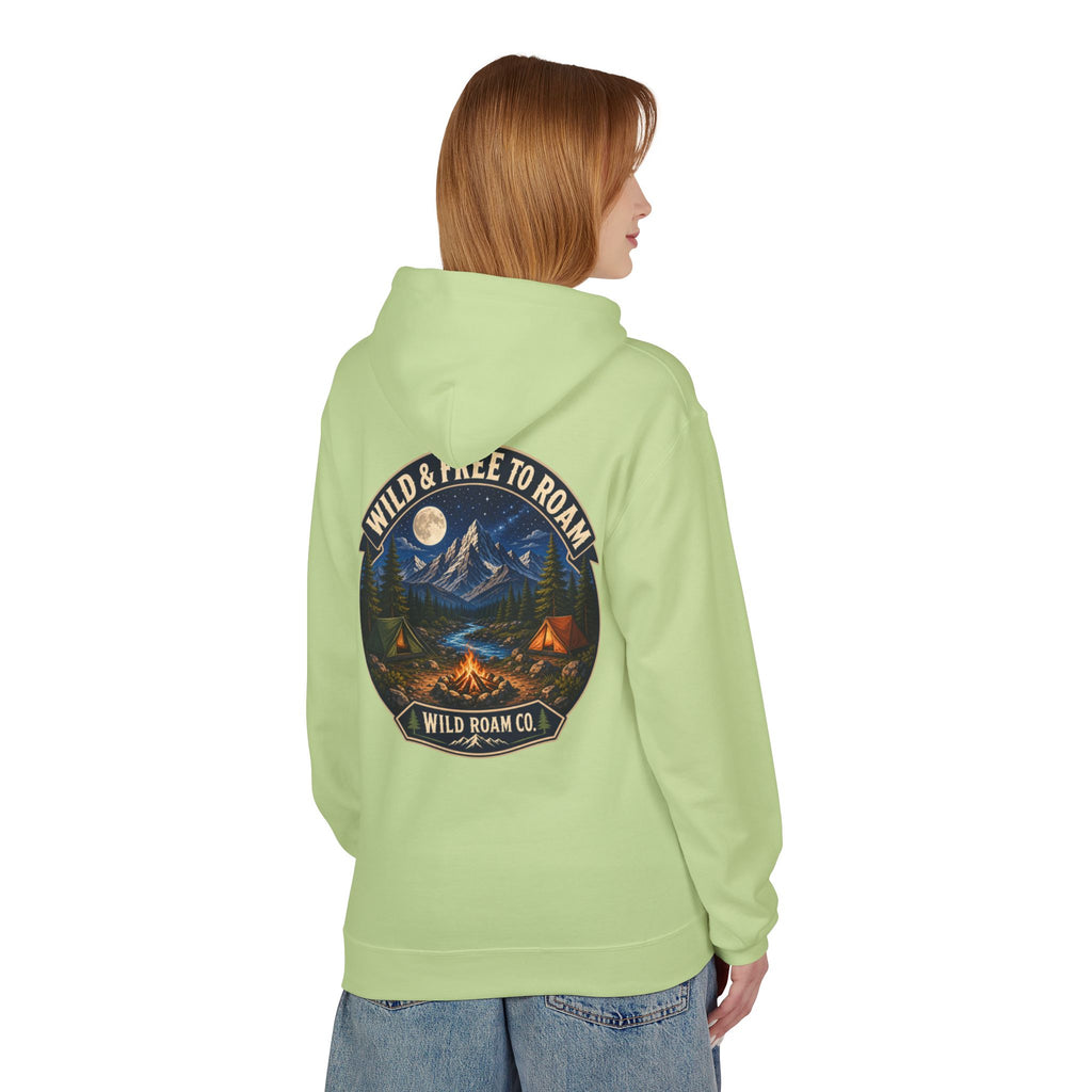 Wild Roam Co Hoodie — "Wild & Free to Roam" Camping Adventure Pullover