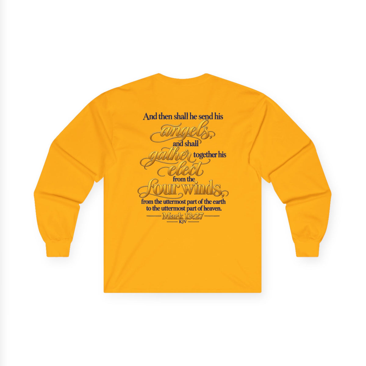 Unisex Long Sleeve Tee — 'Wild & Roam Co.' Faith Logo Graphic with 'Angels Gather' Inspirational Back Quote
