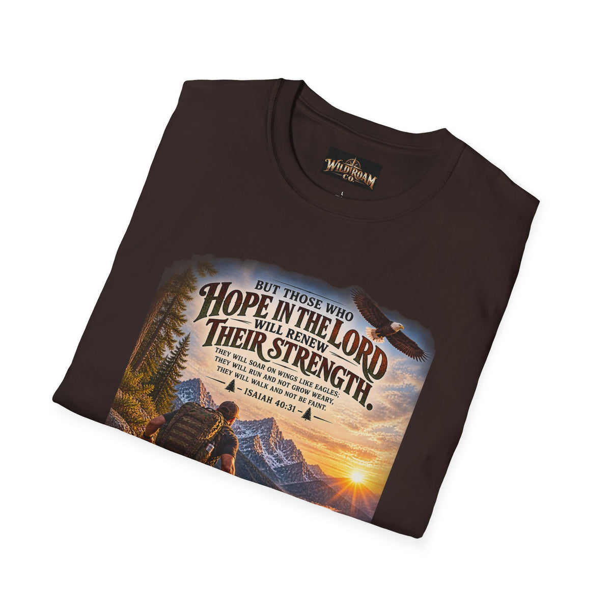Men's Christian Hiking T-Shirt — "Those Who Hope in the Lord Will Renew Their Strength" Inspirational Faith Tee
