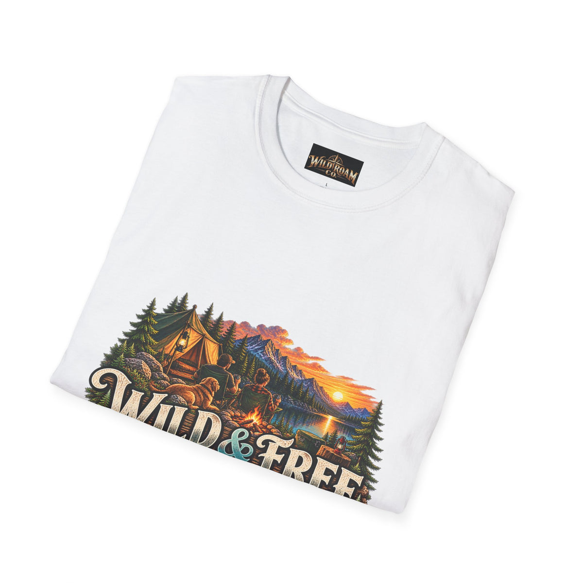 Wild & Free Camping T-Shirt — "Wild & Free to Roam" Outdoor Adventure Tee