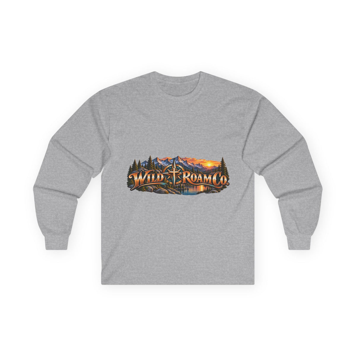 Unisex Long Sleeve Tee — 'Wild & Roam Co.' Faith Logo Graphic with 'Angels Gather' Inspirational Back Quote