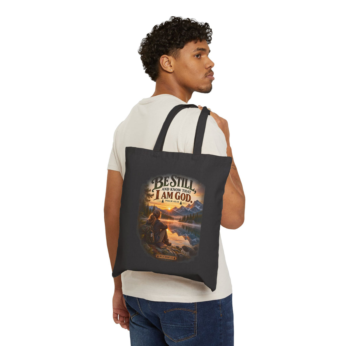 Be Still Scenic Prayer Tote - 'Be Still and Know That I Am God' Canvas Bag