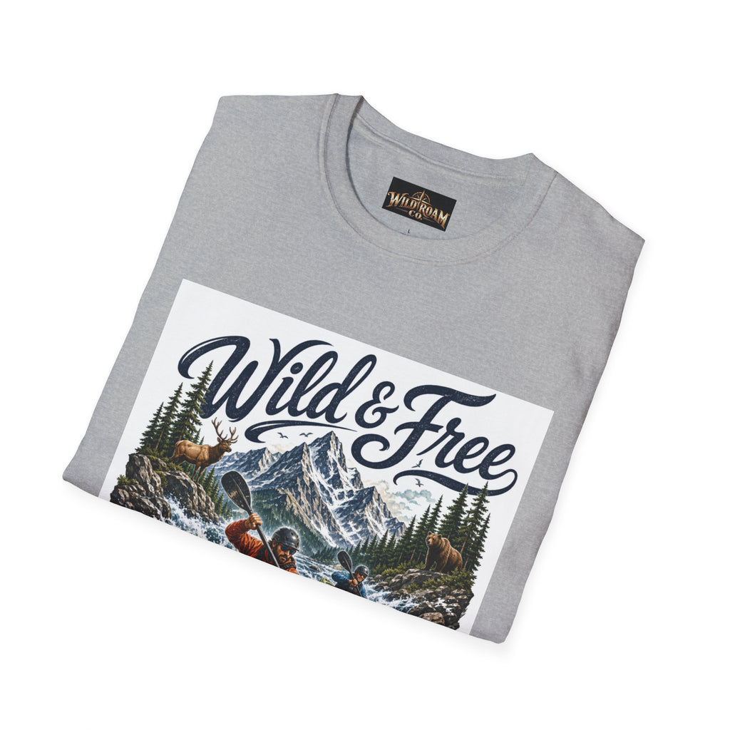 Wild & Free Kayaking T-Shirt — Mountain River Adventure Tee