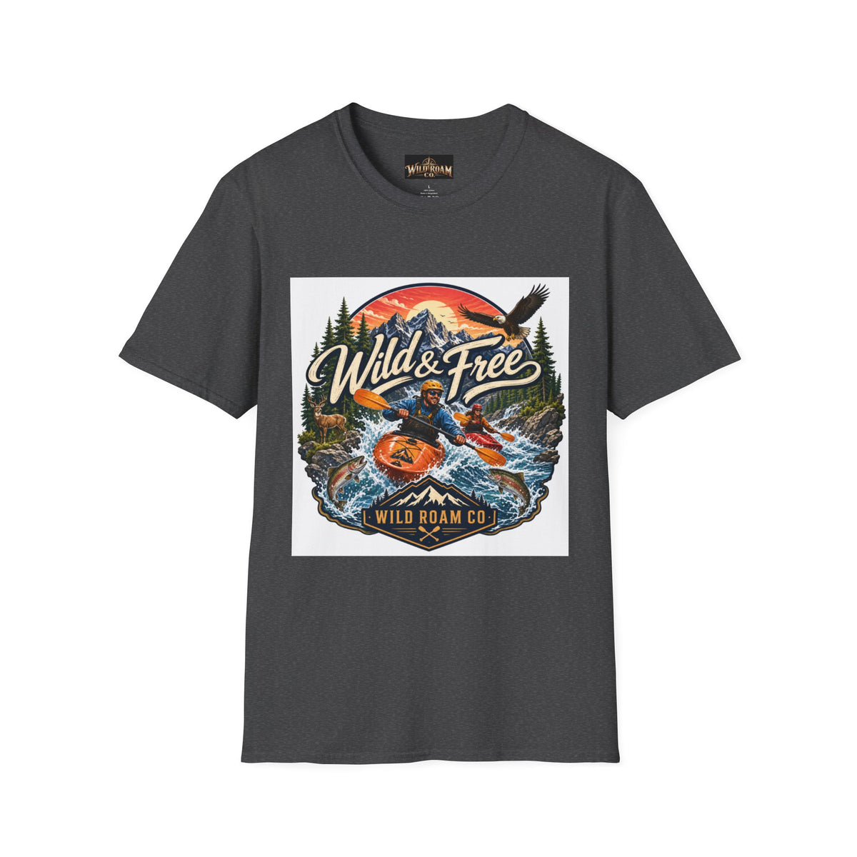 Wild & Free Kayak T-Shirt — Outdoor Adventure Graphic Tee