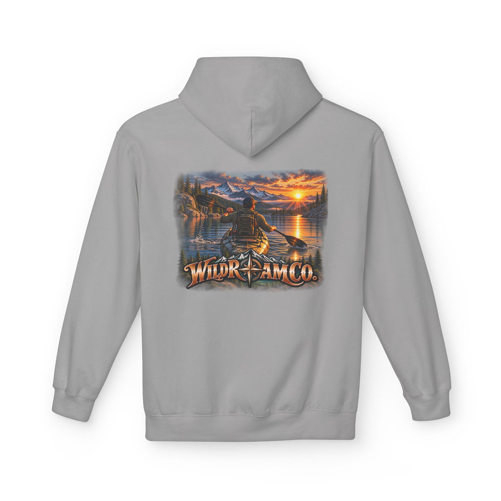 Wild Roam Co. Men's Hoodie — Sunset Kayak Graphic Hoodie