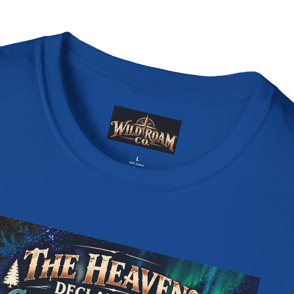 Men's Christian Campfire T-Shirt — "The Heavens Declare the Glory of God" Scenic Faith Tee