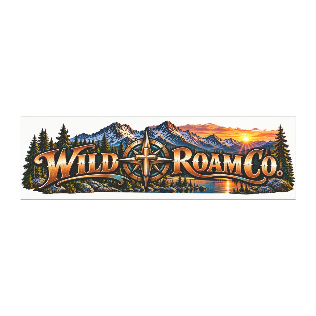 Wild Roam Co. Scenic Compass Car Magnet — Outdoor Adventure Vehicle Decal