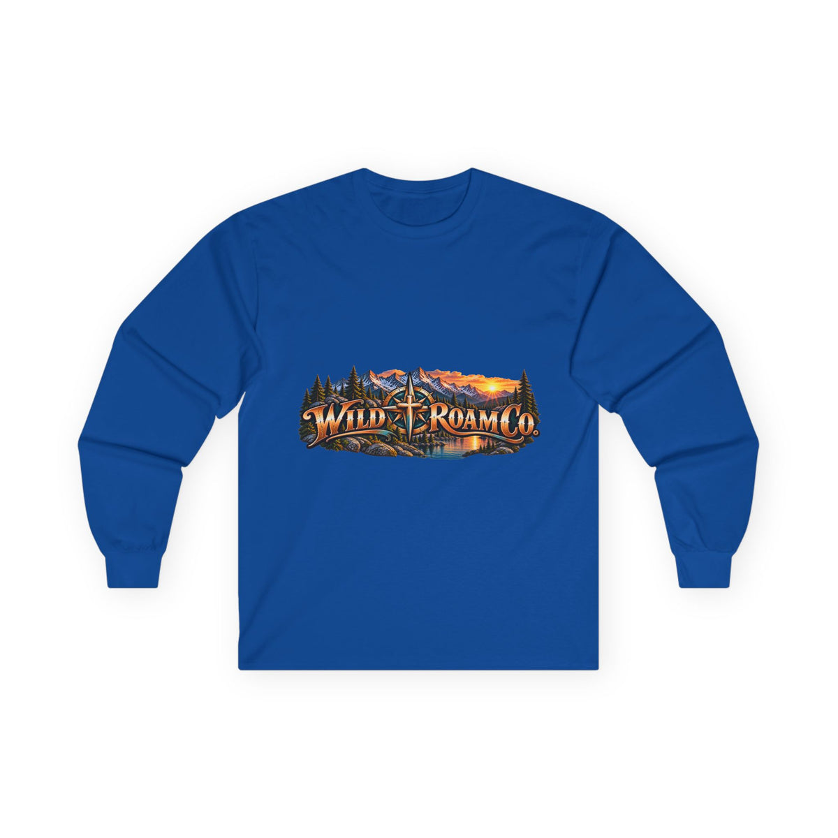 Unisex Long Sleeve Tee — 'Wild & Roam Co.' Faith Logo Graphic with 'Angels Gather' Inspirational Back Quote