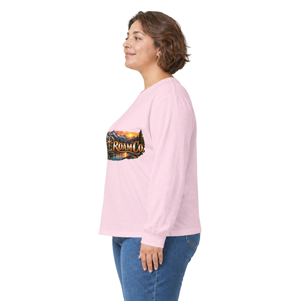 Unisex Long Sleeve Tee — 'Wild & Roam Co.' Faith Logo Graphic with 'Angels Gather' Inspirational Back Quote