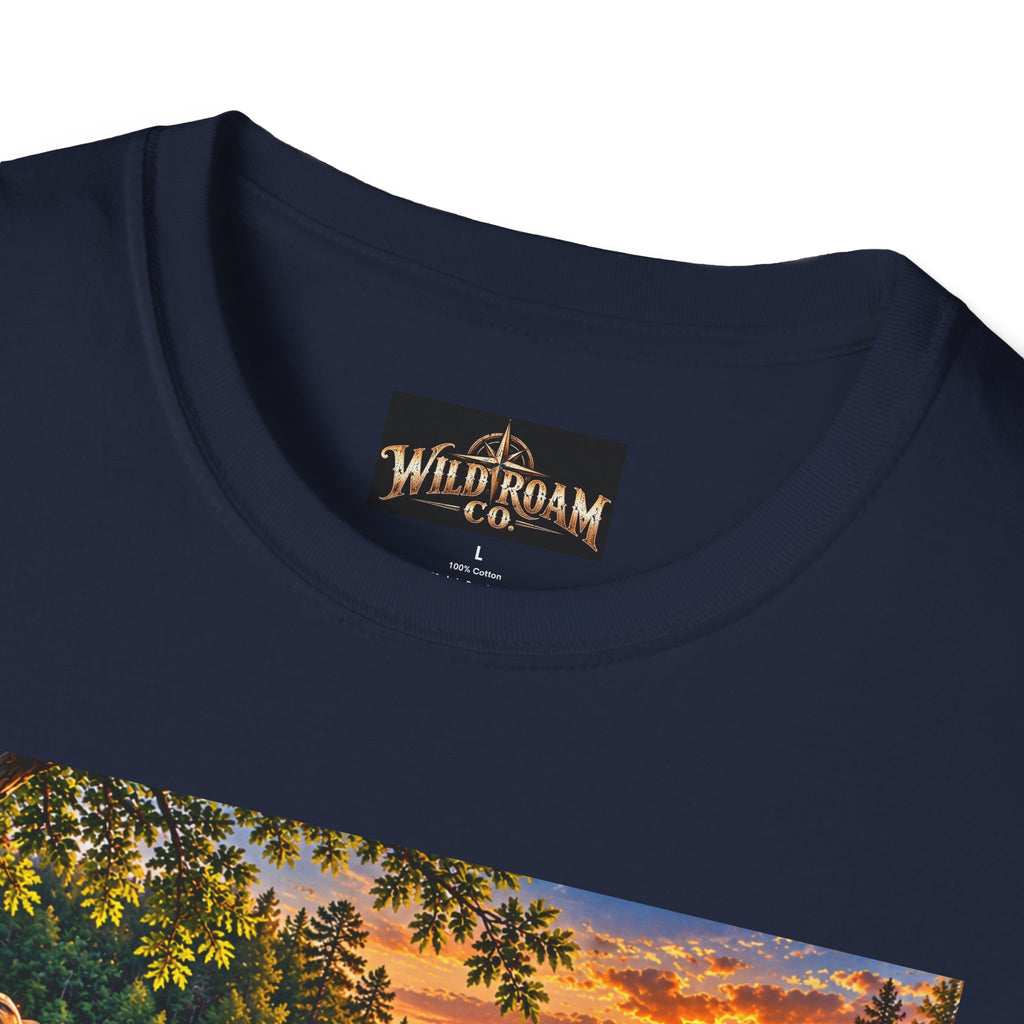 Wild & Free to Roam T-Shirt — Scenic River Fishing Sunset Outdoor Adventure Tee