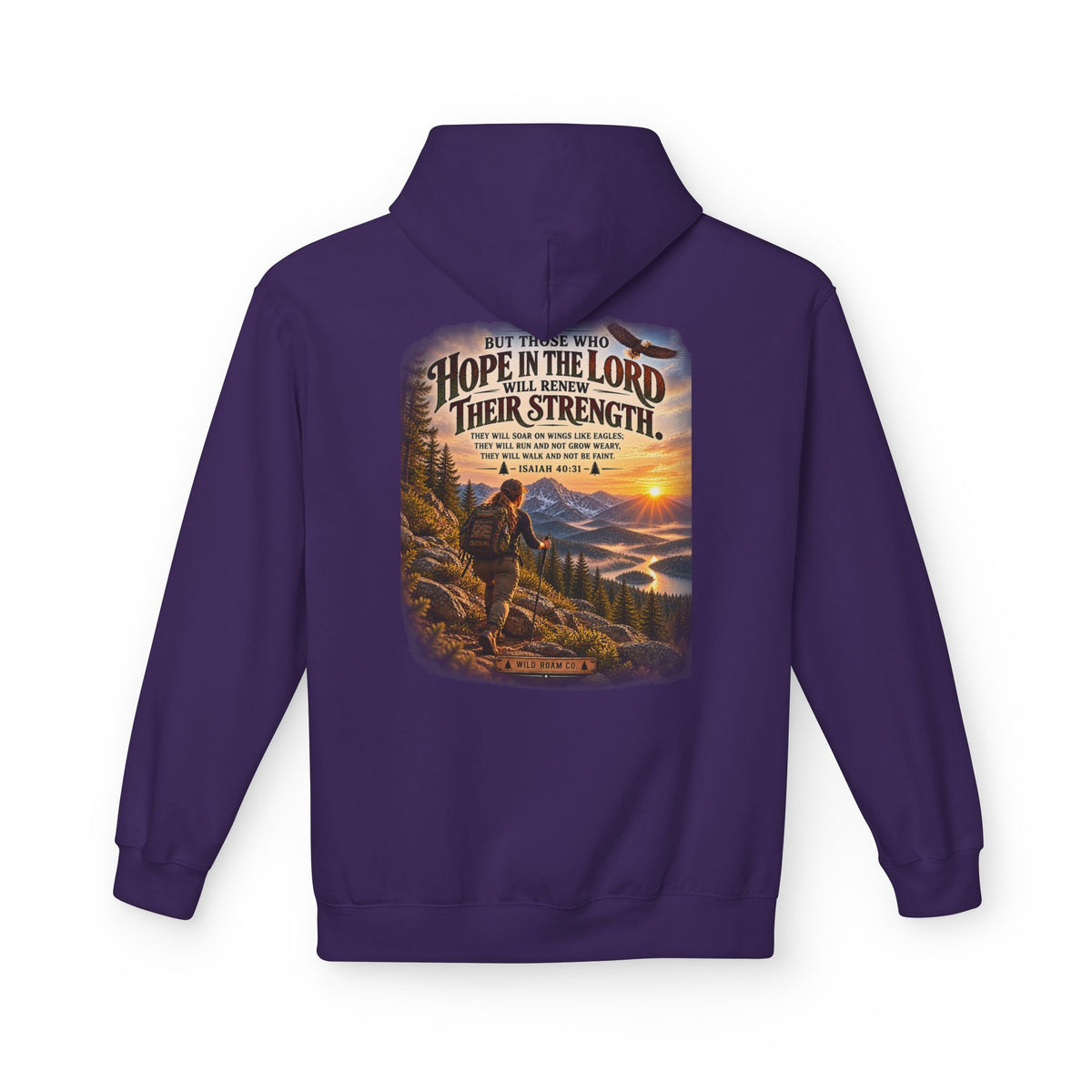Women's Hope in the Lord Hiking Hoodie — Inspirational Christian Mountain Sunset Pullover