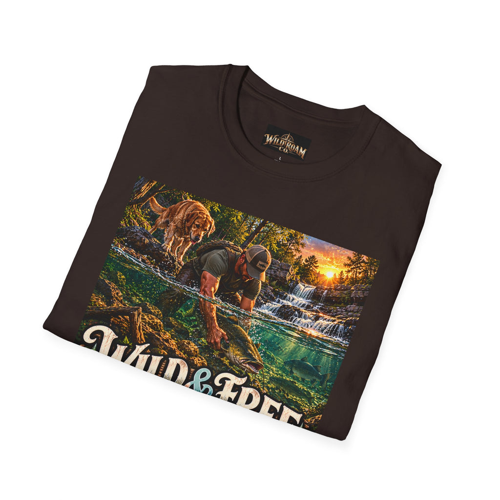 Wild & Free To Roam T-Shirt — Outdoor Fishing Adventure Graphic Tee