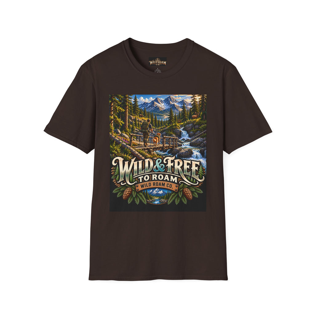 Wild & Free To Roam T-Shirt — Vintage Mountain Nature Graphic Tee