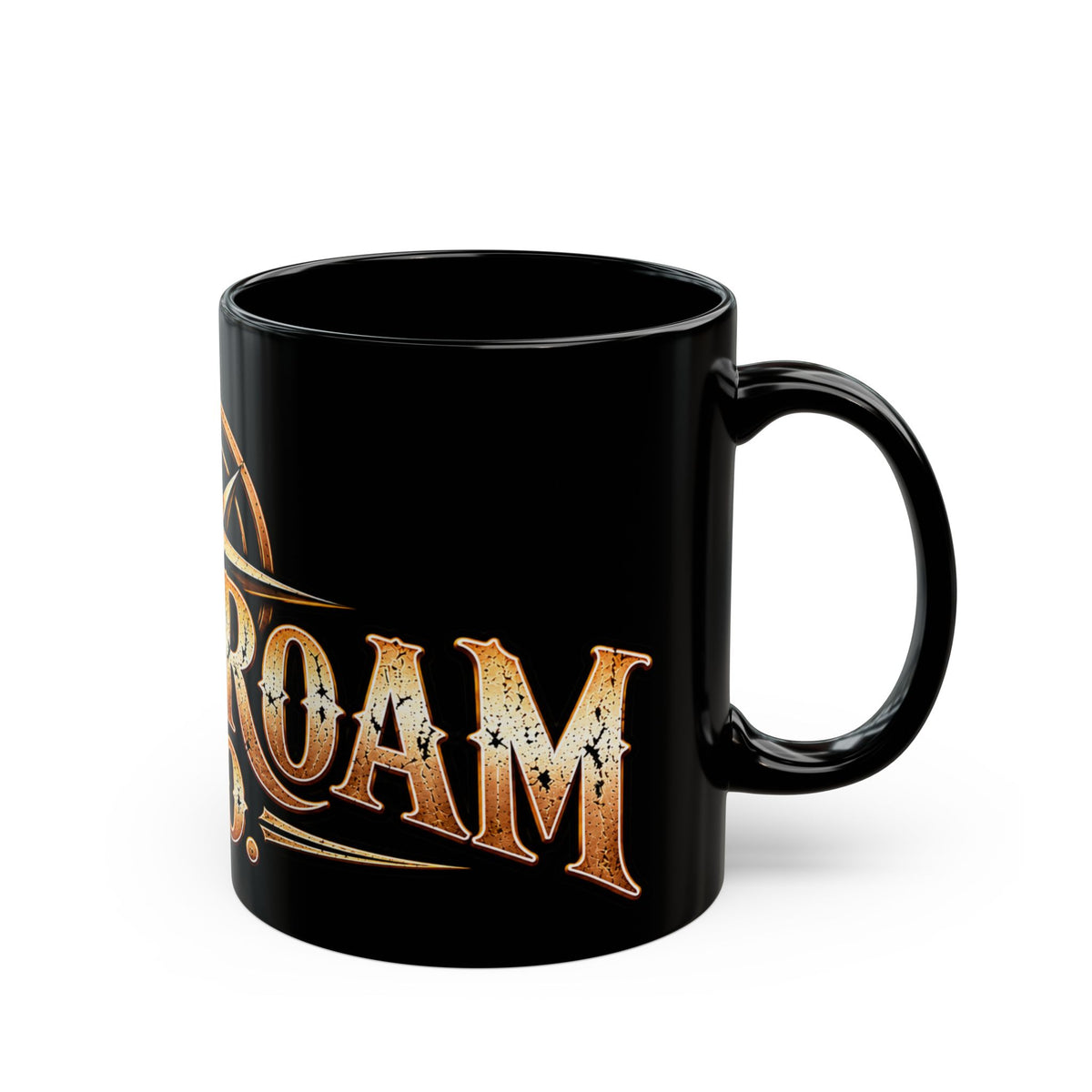 Wild Roam Co. Black Coffee Mug – Rustic Compass Adventure Travel Gift (11oz/15oz)