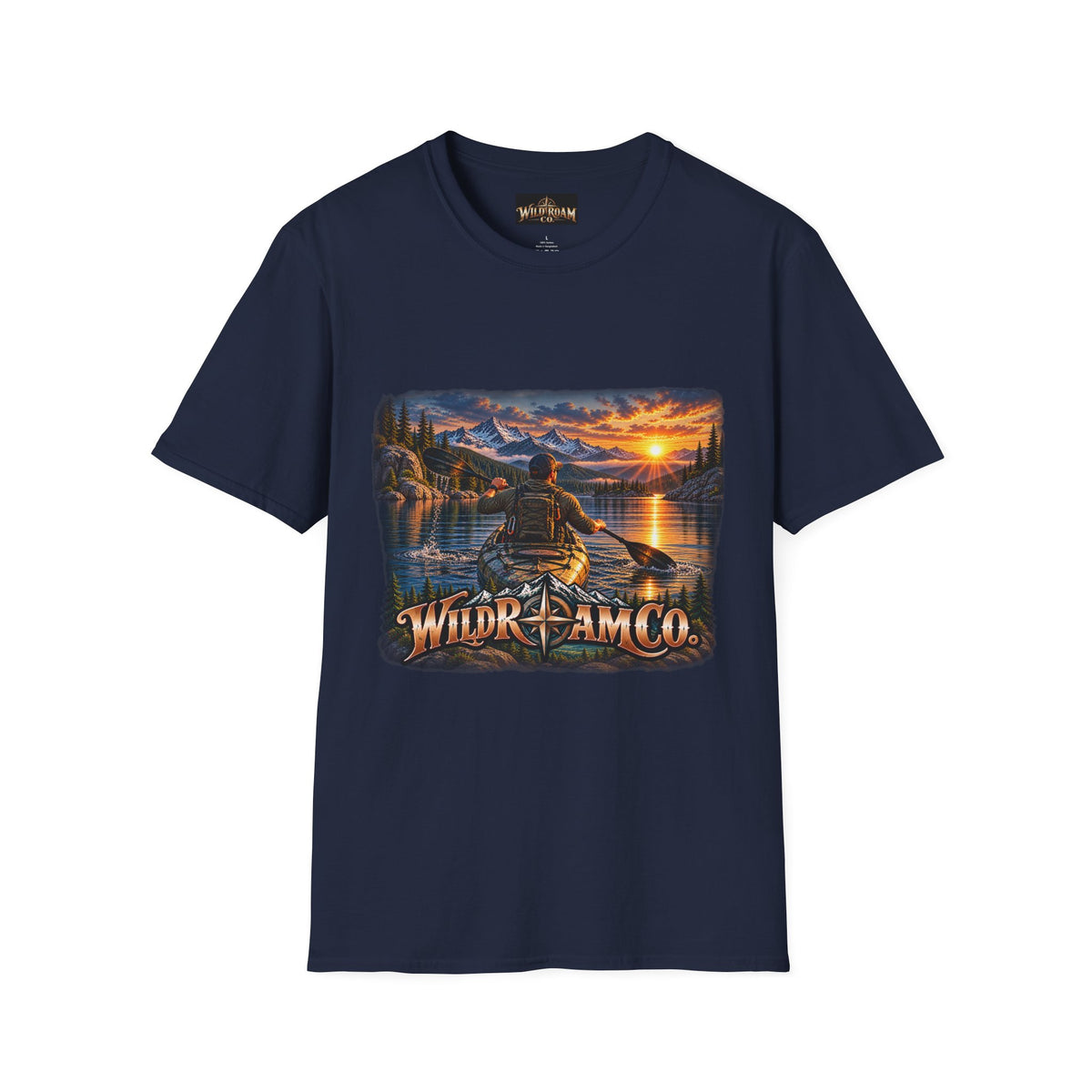 Men's T-Shirt — Wild Roam Co. Sunset Kayak Graphic Tee