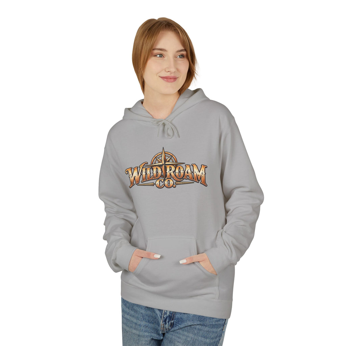 Wild Roam Co. Hoodie — Vintage Outdoor Compass Sunset Pullover