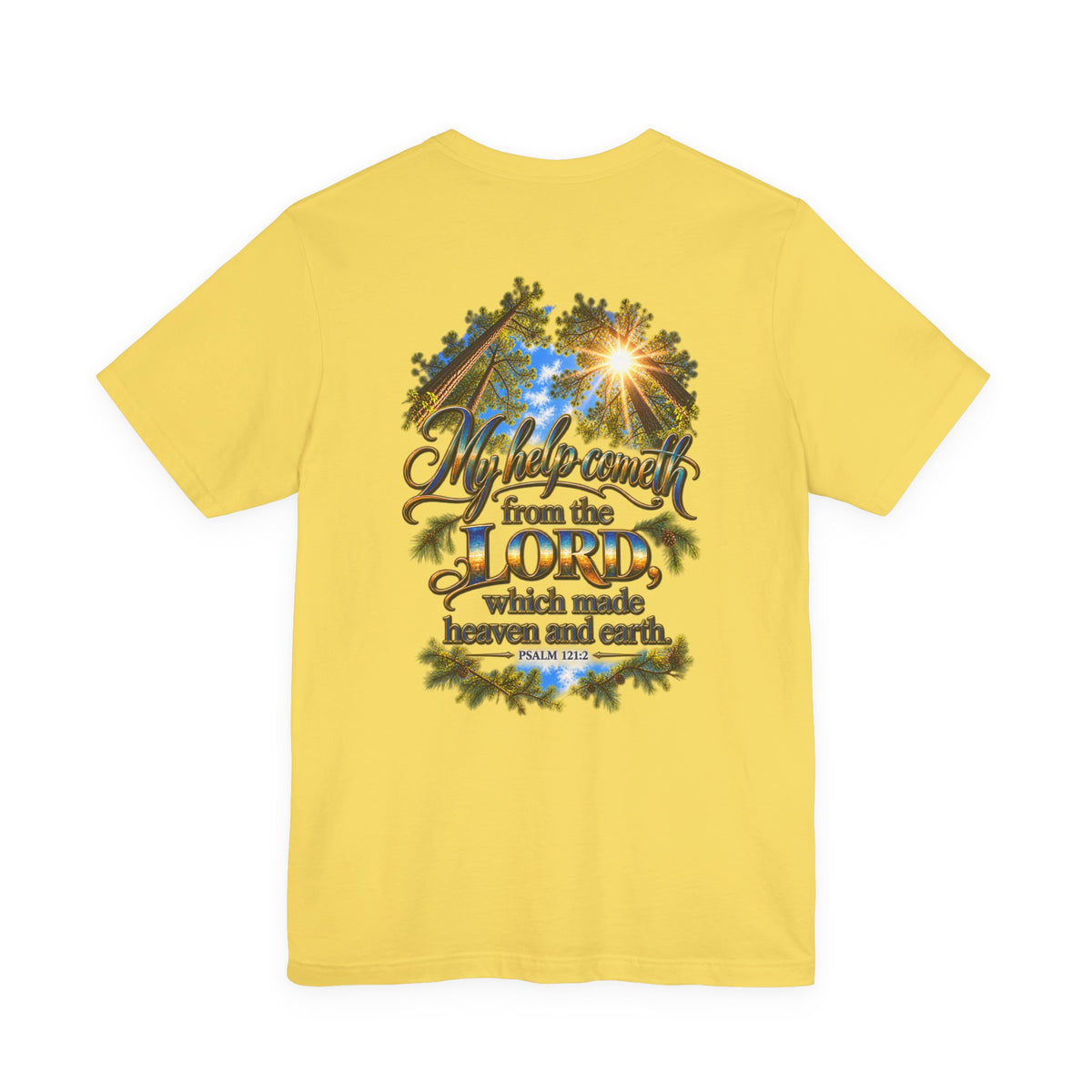 Wild Roam Co. Unisex Tee--Psalms 121:2 Sunny Trees