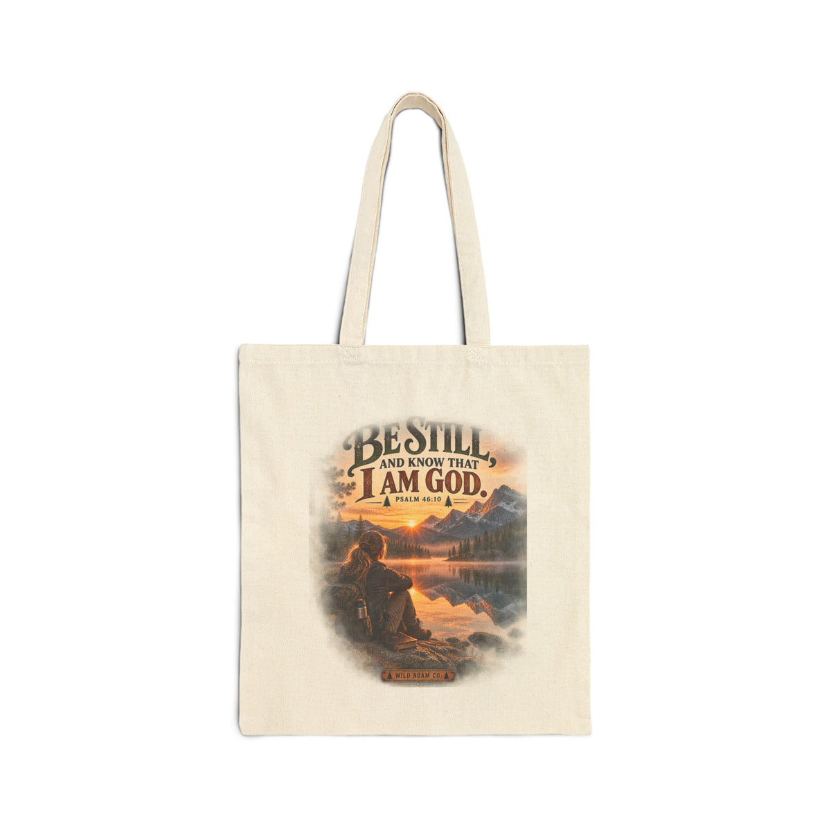 Be Still Scenic Prayer Tote - 'Be Still and Know That I Am God' Canvas Bag