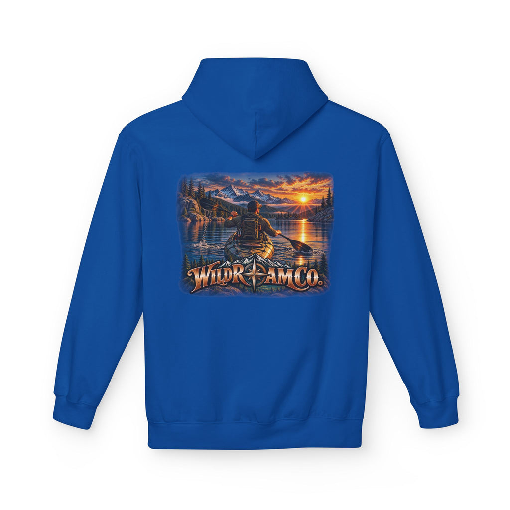 Wild Roam Co. Men's Hoodie — Sunset Kayak Graphic Hoodie