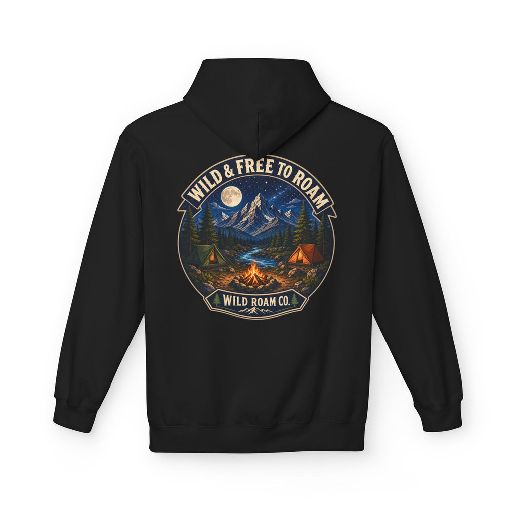Wild Roam Co Hoodie — "Wild & Free to Roam" Camping Adventure Pullover